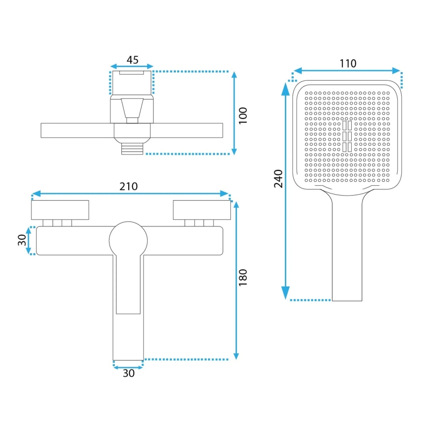 REA-B6409 - Sada vaňovej batérie ARGUS zlatá