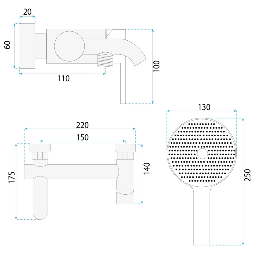 REA-B6445 - Vaňová súprava FOSTER v brúsenom zlate
