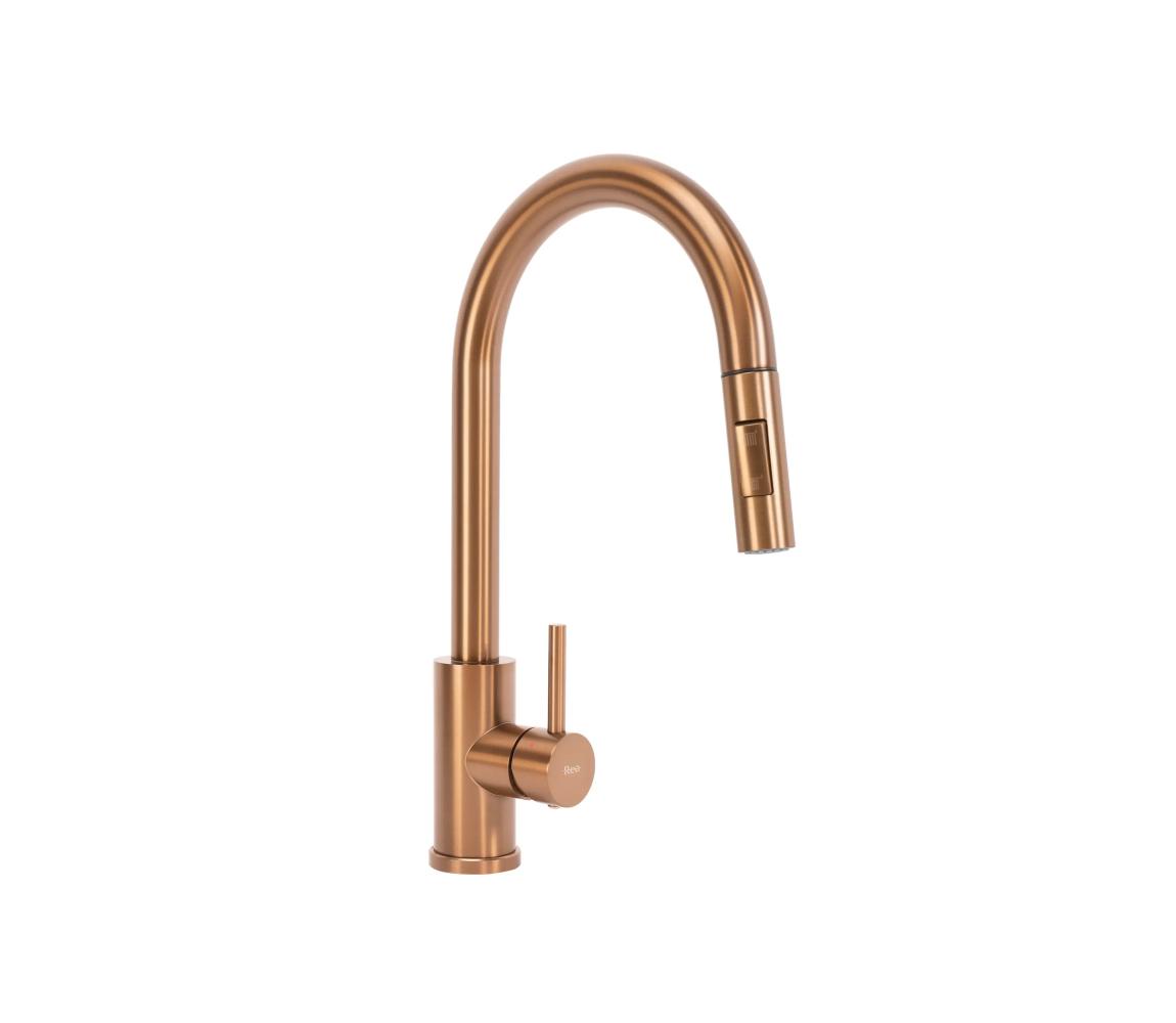 REA-B6560 - Kuchynská batéria s vysúvacou sprchou FRESH, 45 cm, kartáčovaná meď REA-B6560