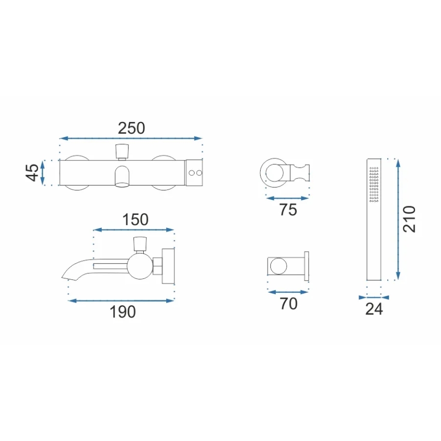 REA-B6641 - Vaňová súprava LUNGO lesklý chróm