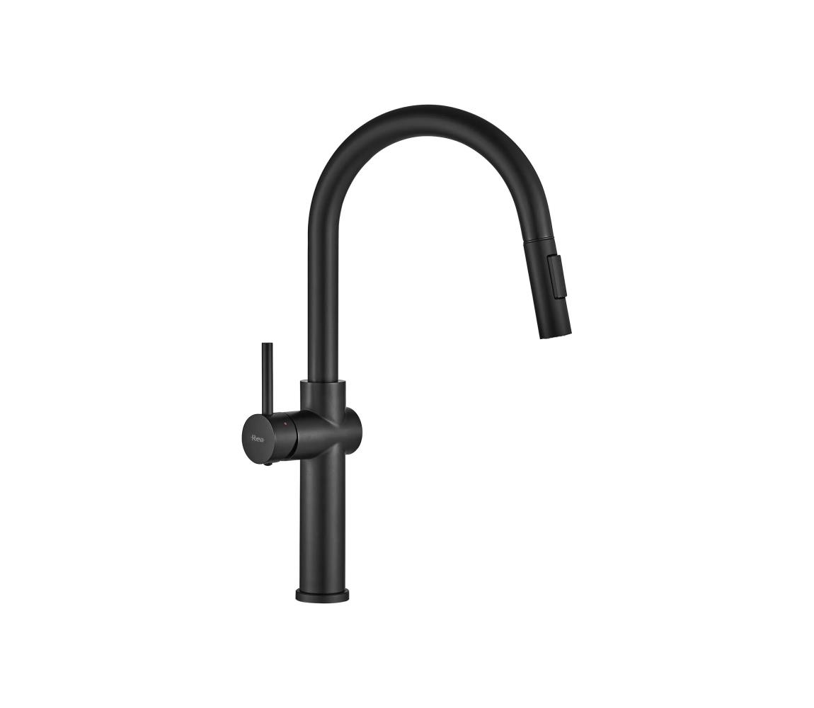 REA-B7200 - Drezová batéria s vysúvacou sprškou FRESH 45 cm čierna REA-B7200
