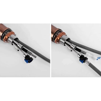 REA-B7436 - Drezová batéria s vysúvacou sprchou a filtráciou ECO FRESH 37,5 cm meď