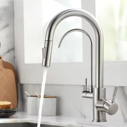REA-B7564 - Drezová batéria s výsuvnou sprchou a filtráciou ECO FRESH 37,5 cm nikel
