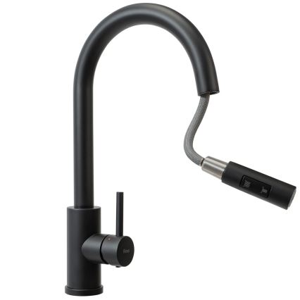 REA-B9147 - Drezová batéria s vysúvacou sprškou FRESH 39,5 cm matná čierna