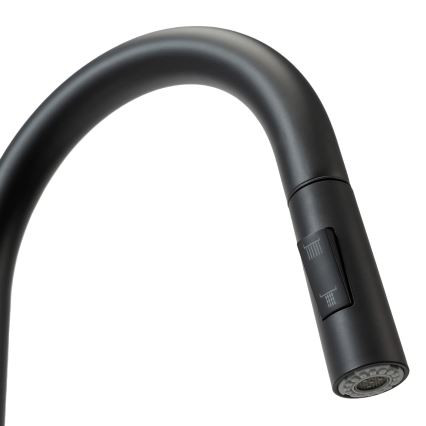 REA-B9147 - Drezová batéria s vysúvacou sprškou FRESH 39,5 cm matná čierna