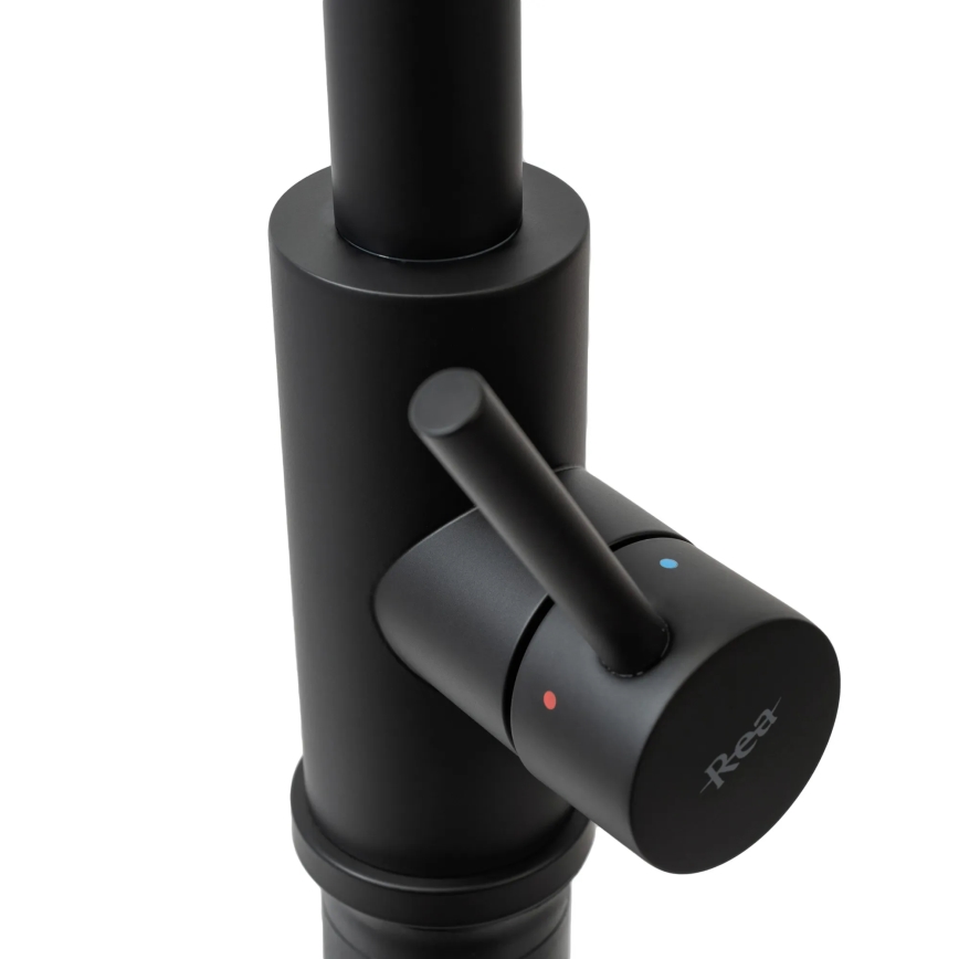 REA-B9147 - Drezová batéria s vysúvacou sprškou FRESH 39,5 cm matná čierna