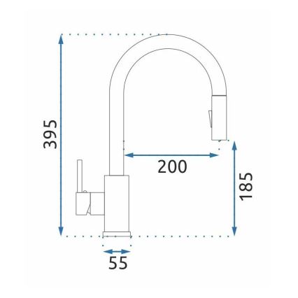 REA-B9148 - Drezová batéria s vysúvacou sprškou FRESH 39,5 cm brúsená zlatá