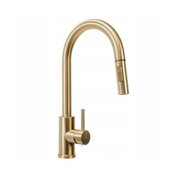 REA-B9842 - Dotyková drezová batéria s vysúvacou sprchou FRESH TOUCH 37 cm 4xAA brúsené zlato
