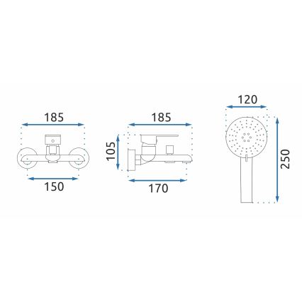 REA-B9932 - Vanová súprava BLOOM matná biela/zlatá