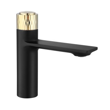 REA-B9987 - Umývadlová batéria STORM 16,5 cm čierna/zlatá