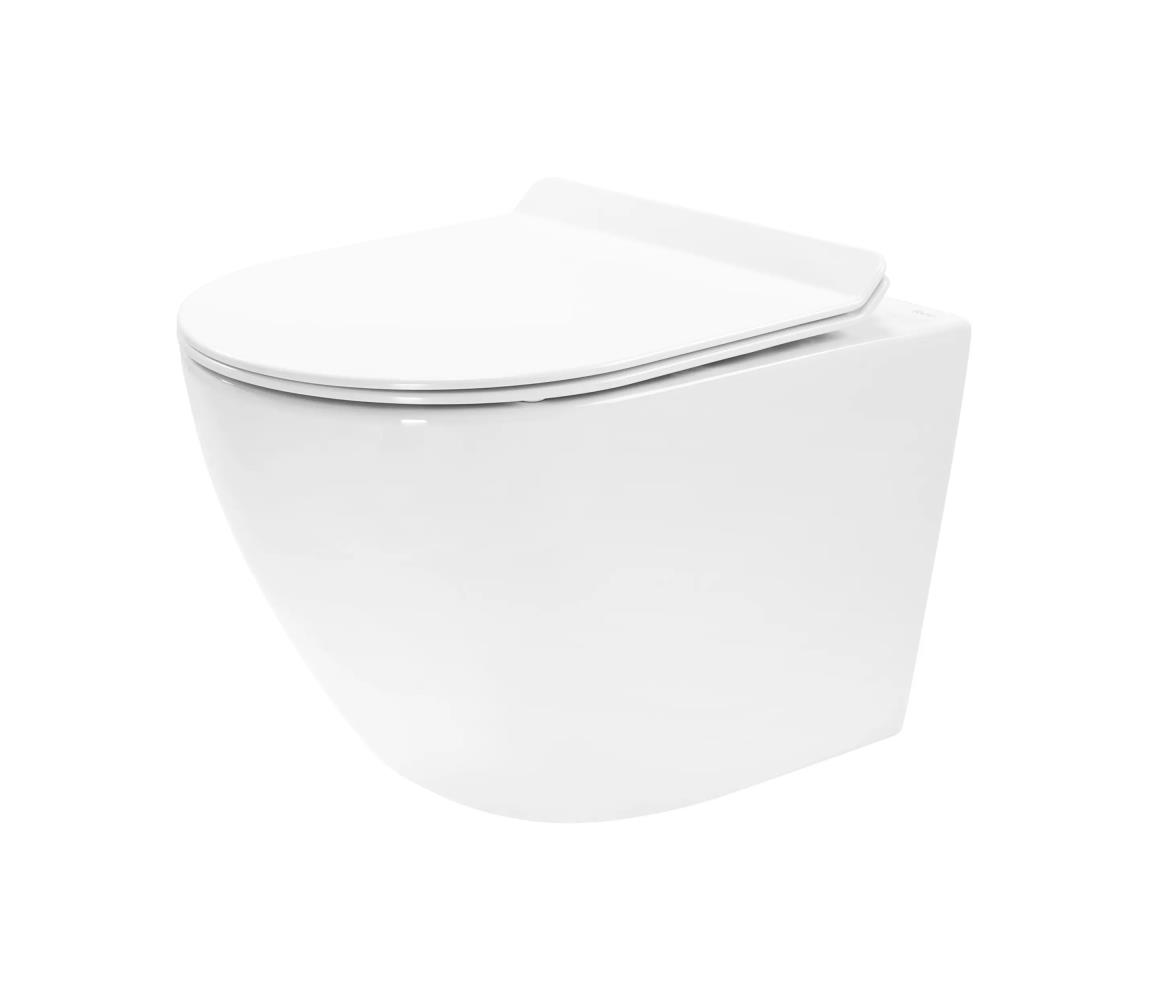 REA-C1400 - Závesné WC s toaletným sedátkom CARTER RIMLESS keramika/biela REA-C1400