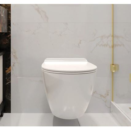 REA-C1400 - Závesné WC s toaletným sedátkom CARTER RIMLESS keramika/biela