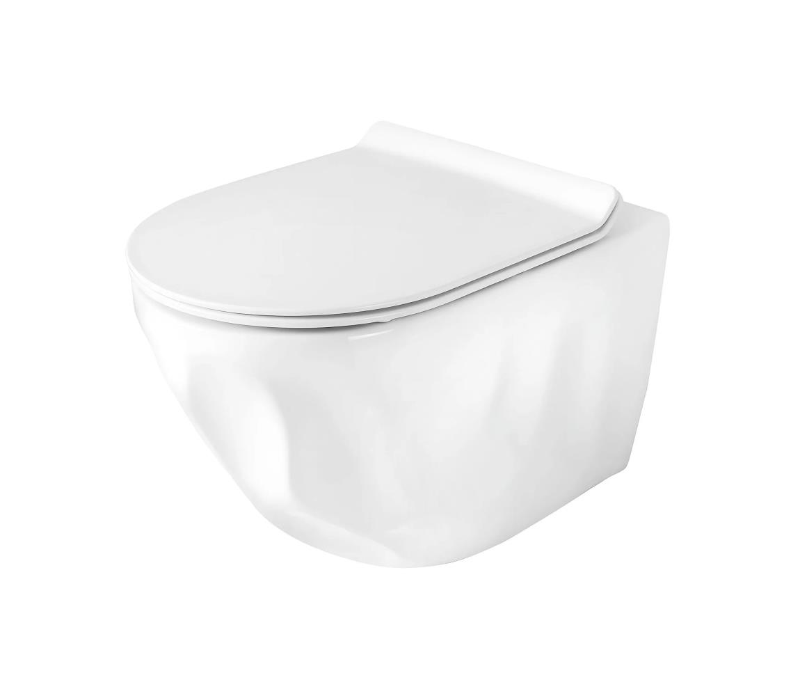 REA-C1652 - Závesné WC s toaletným sedadlom GUSTAVO RIMLESS keramika/biela REA-C1652