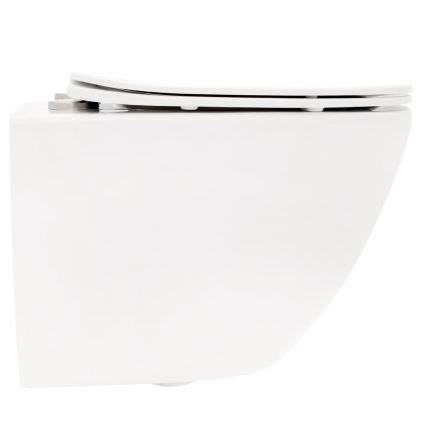 REA-C2760 - Závesné WC s toaletným sedadlom CARLO FLAT MINI RIMLESS keramika/lesklá biela