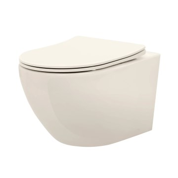 REA-C5500 - Závesné WC so sedátkom CARLO MINI TORNADO RIMLESS, keramika/krémová