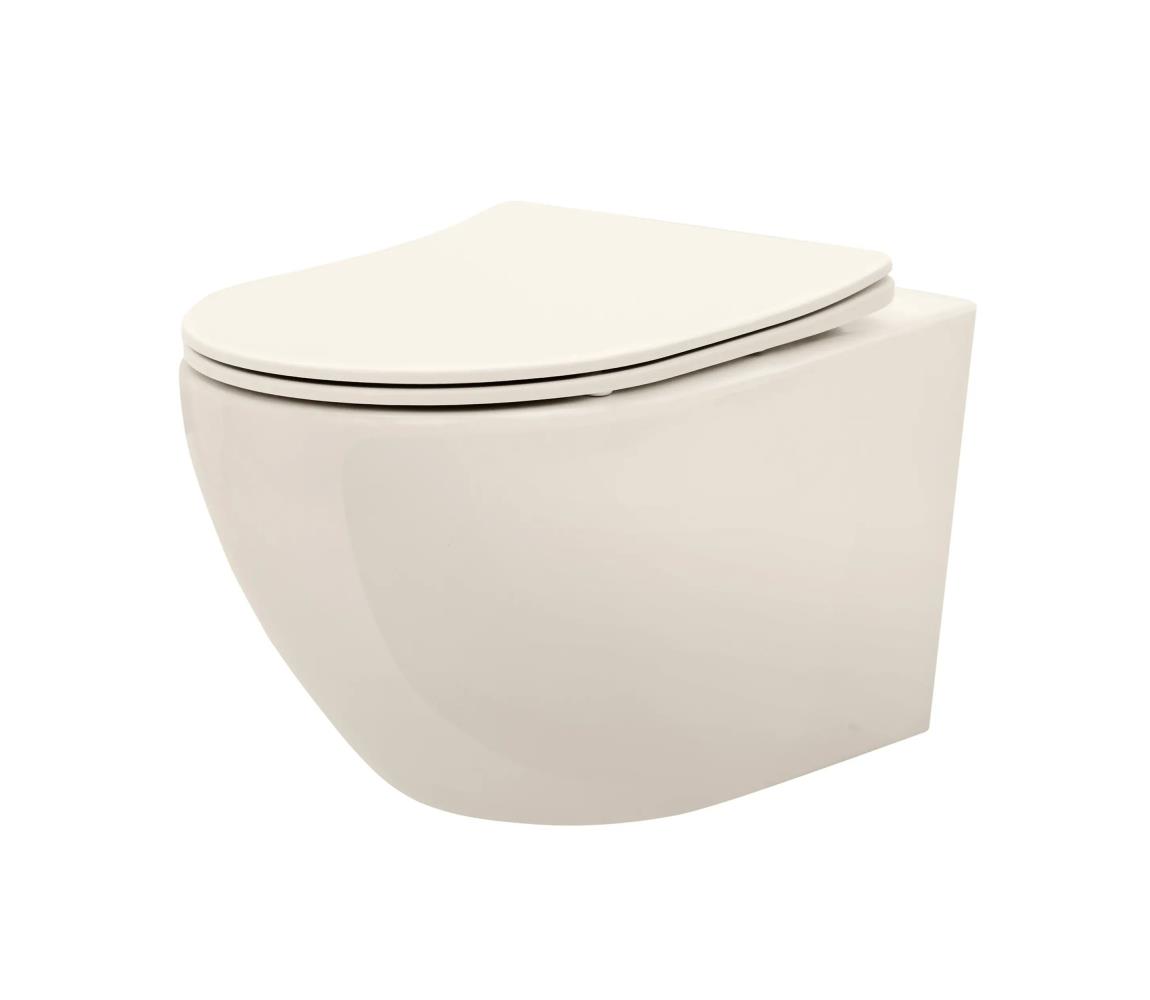 REA-C5500 - Závesné WC so sedátkom CARLO MINI TORNADO RIMLESS, keramika/krémová REA-C5500