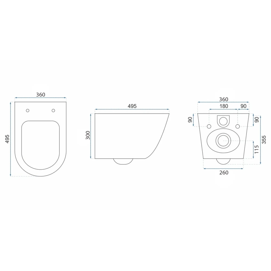 REA-C6800 - Závesné WC s WC sedátkom TITO TORNADO RIMLESS keramika/biela