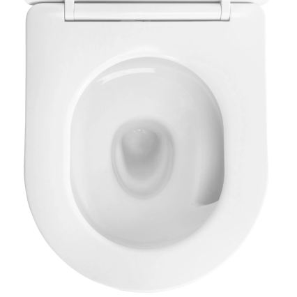 REA-C6806 - Závesné WC s WC sedátkom CARLO MINI TORNADO RIMLESS keramika/biela/zlatá