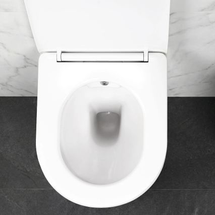 REA-C9701 - Závesné WC CARLO LUX s bidetovou sprchou a sedátkom, keramika/biela