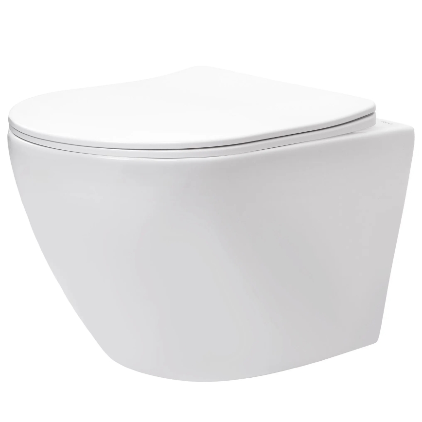 REA-C9701 - Závesné WC CARLO LUX s bidetovou sprchou a sedátkom, keramika/biela