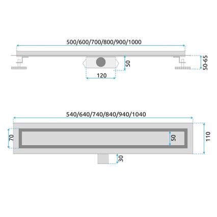 REA-G2562 - Odtokový žľab NEOX 70 cm nerezová oceľ/zlatá