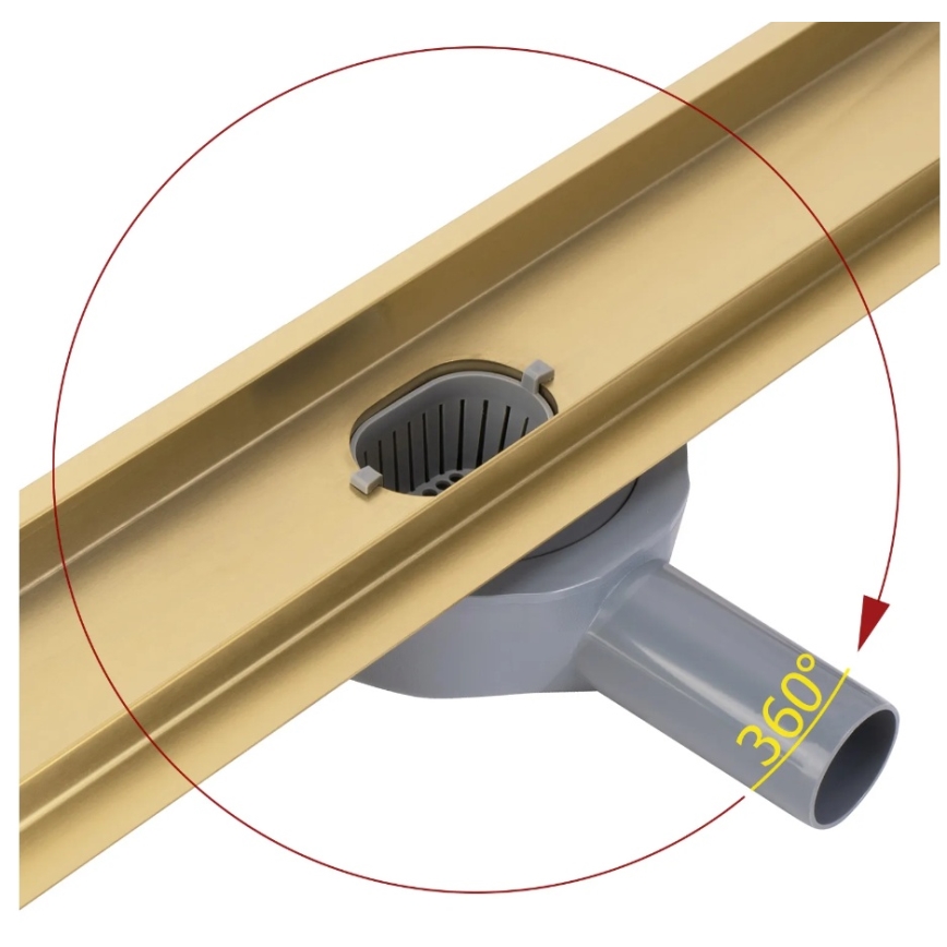 REA-G2704 - Odtokový žľab NEOX PRO 90 cm nerezová oceľ/brúsené zlato