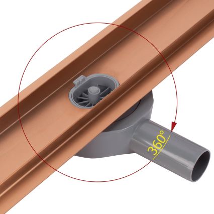 REA-G4802 - Odtokový žľab NEOX PRO 80 cm kartáčovaná meď