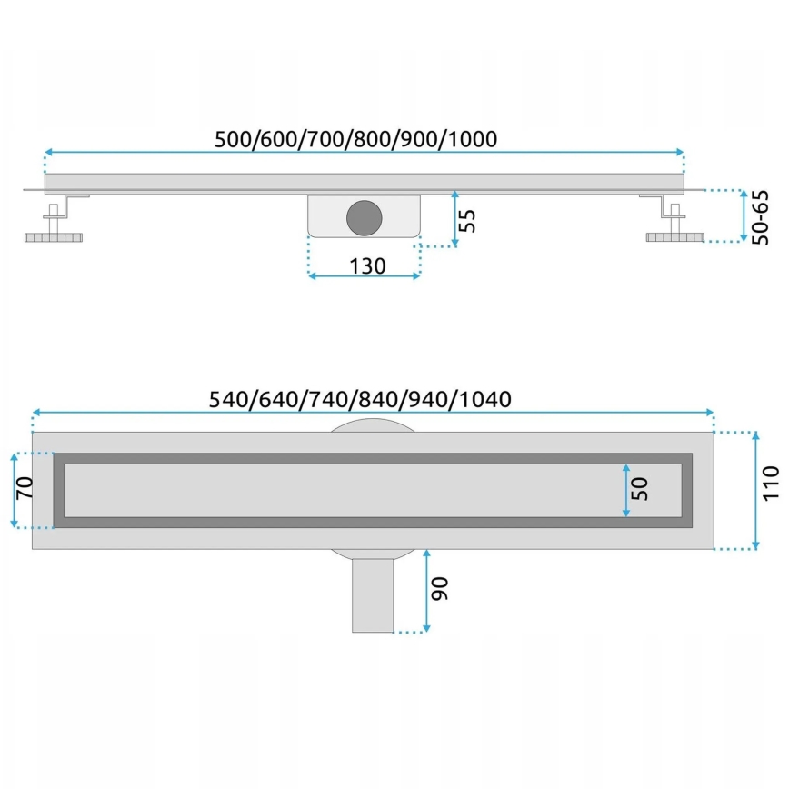 REA-G5811 - Odtokový žľab NEOX PRO 100 cm niklový
