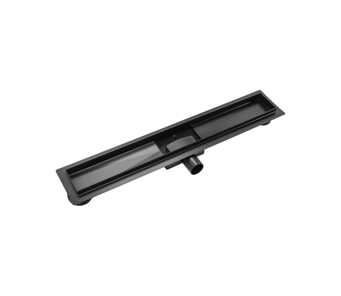 REA-G6602 - Odtokový žľab PURE NEOX 70 cm matná čierna REA-G6602
