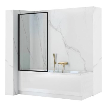 REA-K7390 - Vaňová zástena LAGOS 140x80 cm čierna/číra