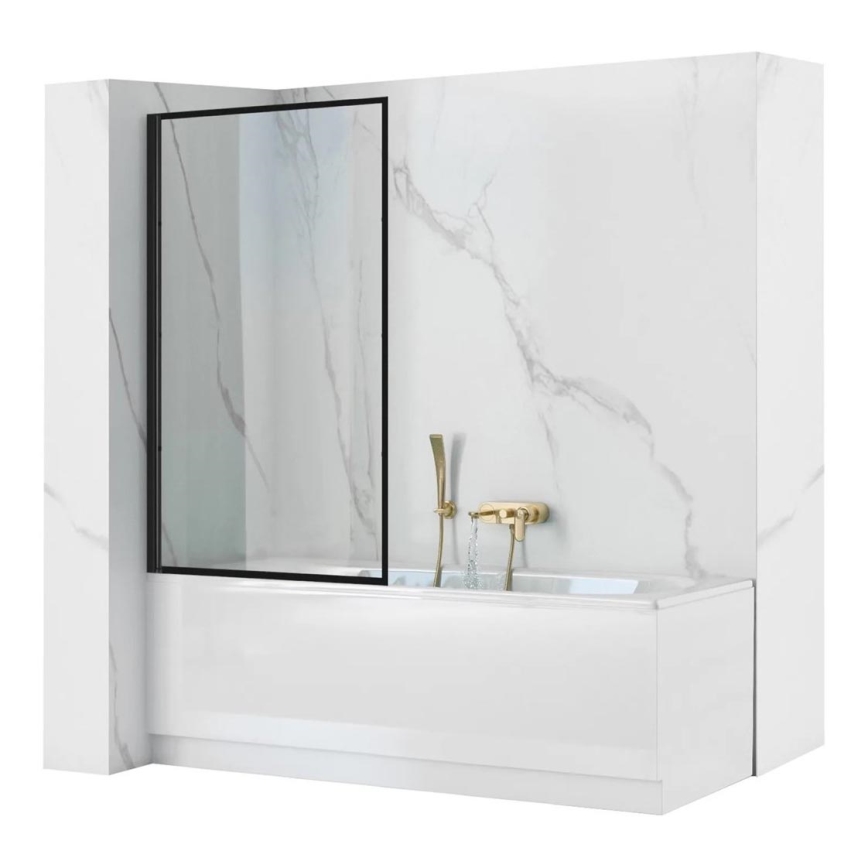 REA-K7390 - Vaňová zástena LAGOS 140x80 cm čierna/číra