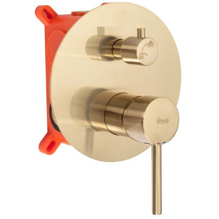 REA-P4160 - Sprchová súprava s podomietkovou batériou LUNGO v brúsenom zlate