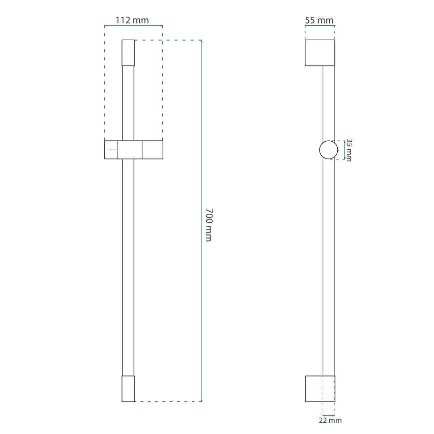 REA-P5981 - Držiak na ručnú sprchu 70 cm zlatý