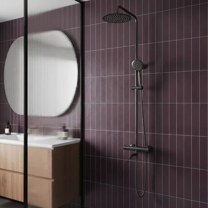 REA-P6386 - Sprchová súprava s termostatickou batériou LUNGO, titánové prevedenie