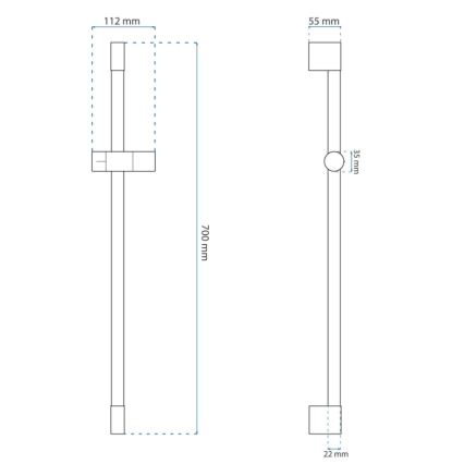 REA-P6500 - Držiak na ručnú sprchu 70 cm brúsené zlato