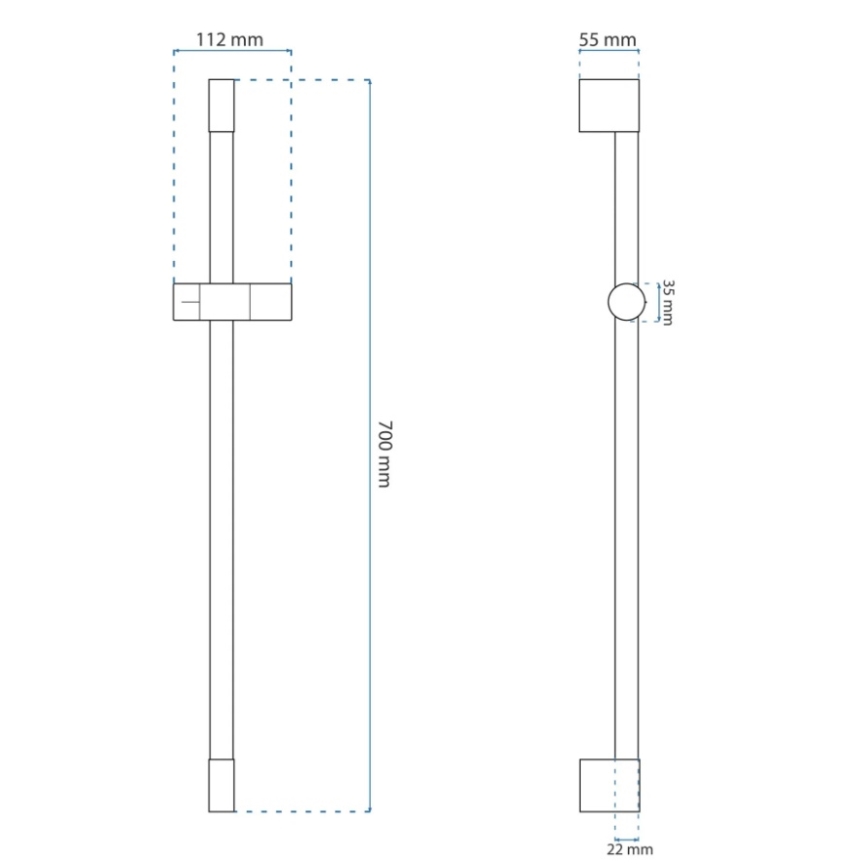 REA-P6500 - Držiak na ručnú sprchu 70 cm brúsené zlato