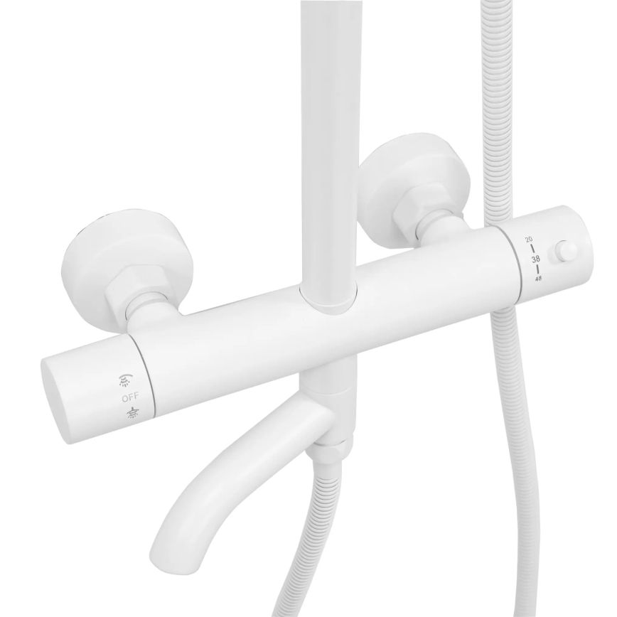 REA-P6608 - Sprchová súprava s termostatickou batériou LUNGO matná biela