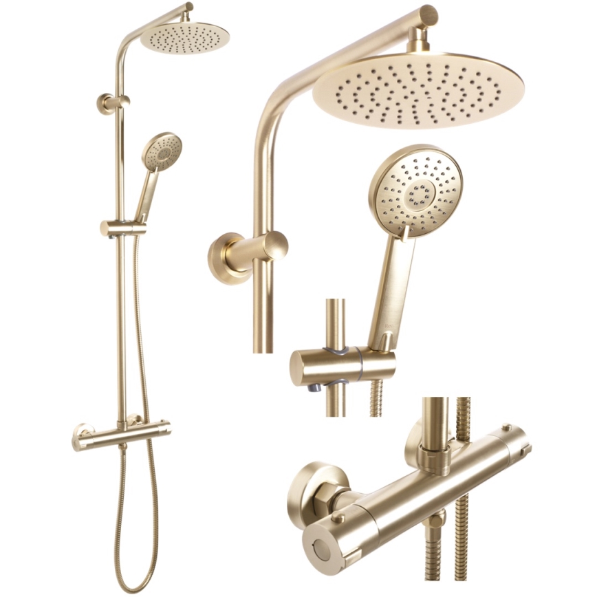 REA-P8413 - Sprchová súprava s termostatickou batériou BLISS v brúsenom zlate