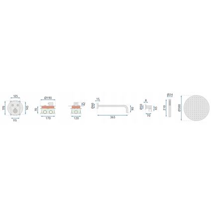 REA-P8551 - Tuš set s termostatsko podometno baterijo LUNGO, brušeno zlato