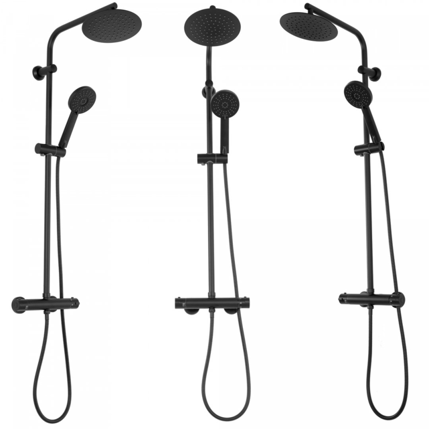REA-P8804 - Sprchová súprava s termostatickou batériou BLISS v matnej čiernej