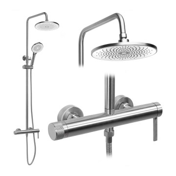REA-P9498 - Sprchový set s batériou RIVO, brúsená oceľ