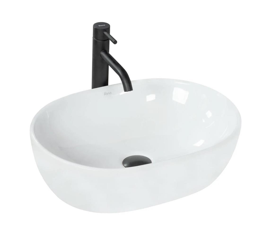 REA-U0416 - Umývadlo na dosku AMELIA 34,5x48 cm keramika/lesklá biela REA-U0416