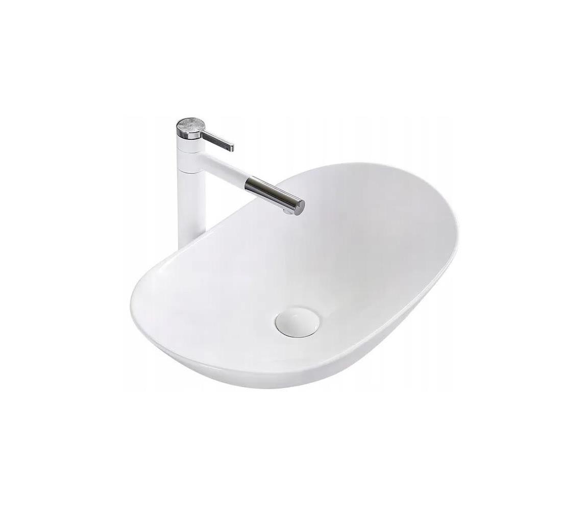REA-U0441 - Umývadlo na dosku ROYAL 35,5x61,5 cm keramika/lesklé biele REA-U0441