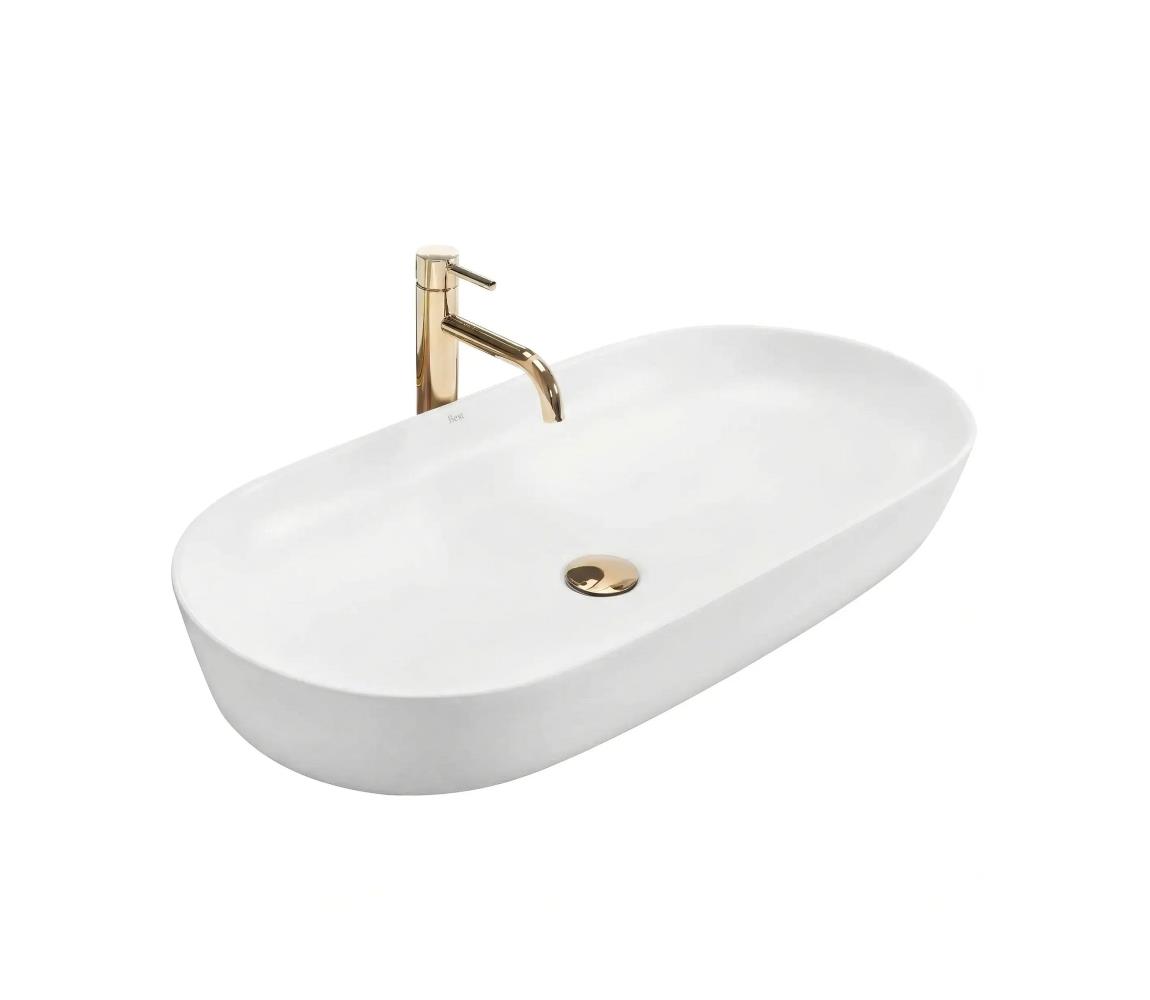 REA-U0563 - Umývadlo na dosku CLEO 41x81 cm keramika/lesklá biela REA-U0563