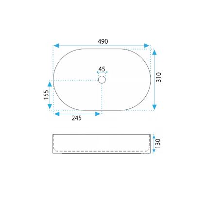 REA-U0603 - Umývadlo na dosku VANDA 31x49 cm keramika/lesklá biela