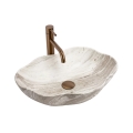 REA-U0618 - Umývadlo na dosku PEARL 38x50,5 cm keramika/béžová/imitácia kameňa