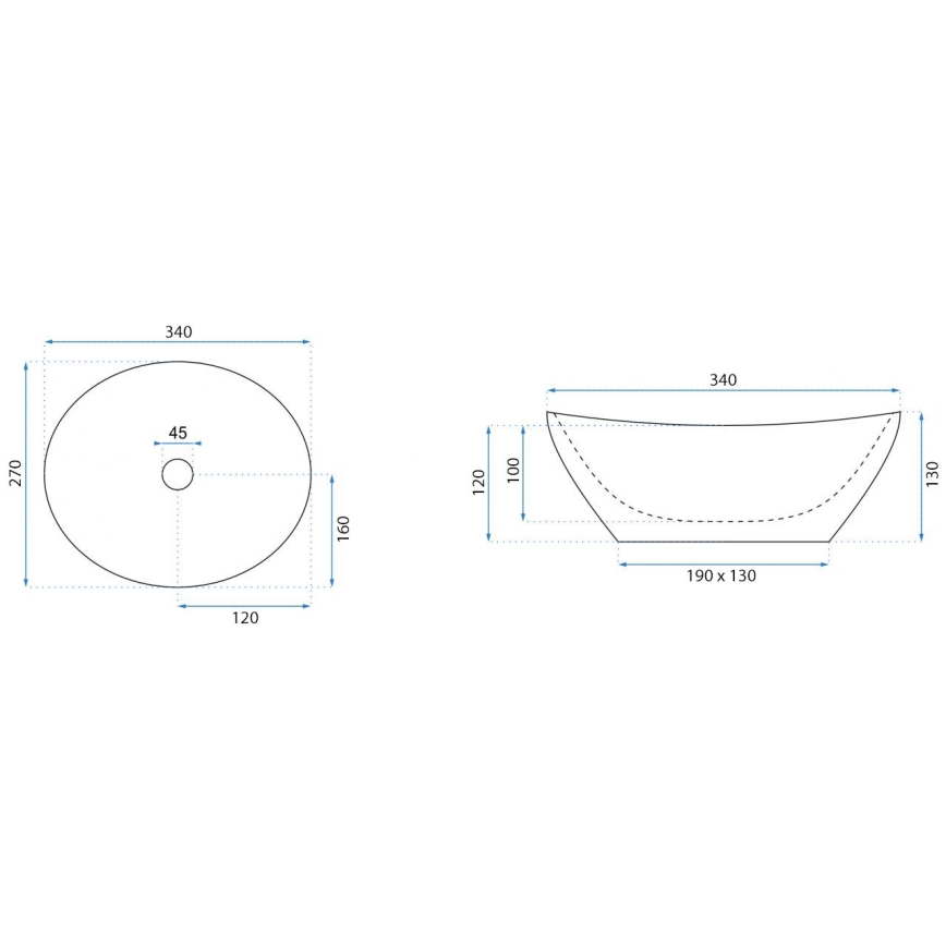 REA-U0623 - Umývadlo na dosku SOFIA MINI 27x34 cm keramika/lesklá biela