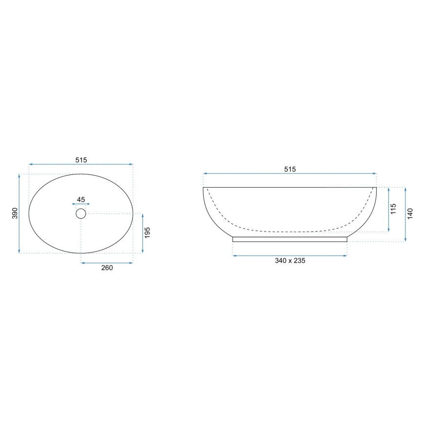 REA-U0627 - Umývadlo na dosku CAROLA 39x51,5 cm keramika/béžová/hnedá