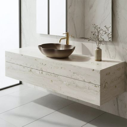 REA-U0629 - Umývadlo na dosku PEARL 38x50,5 cm keramika/hnedá