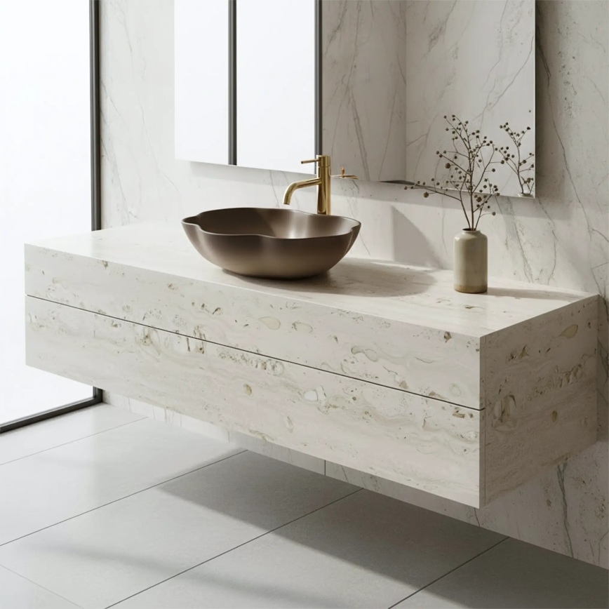 REA-U0629 - Umývadlo na dosku PEARL 38x50,5 cm keramika/hnedá